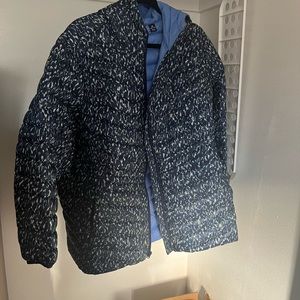 Blue Lands End Plus Size Down Jacket